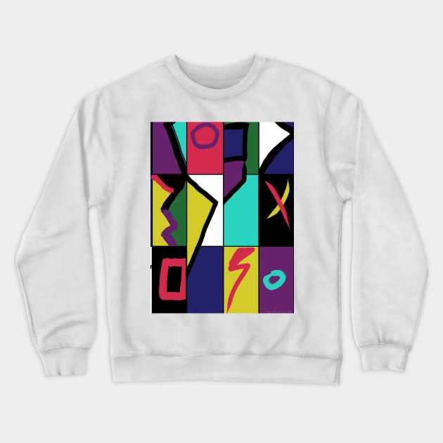 80s Throwback Ugly Sweater Colourblock Crewneck Sweatshirt by melisssne